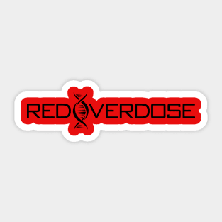 Red Overdose simple black logo Sticker